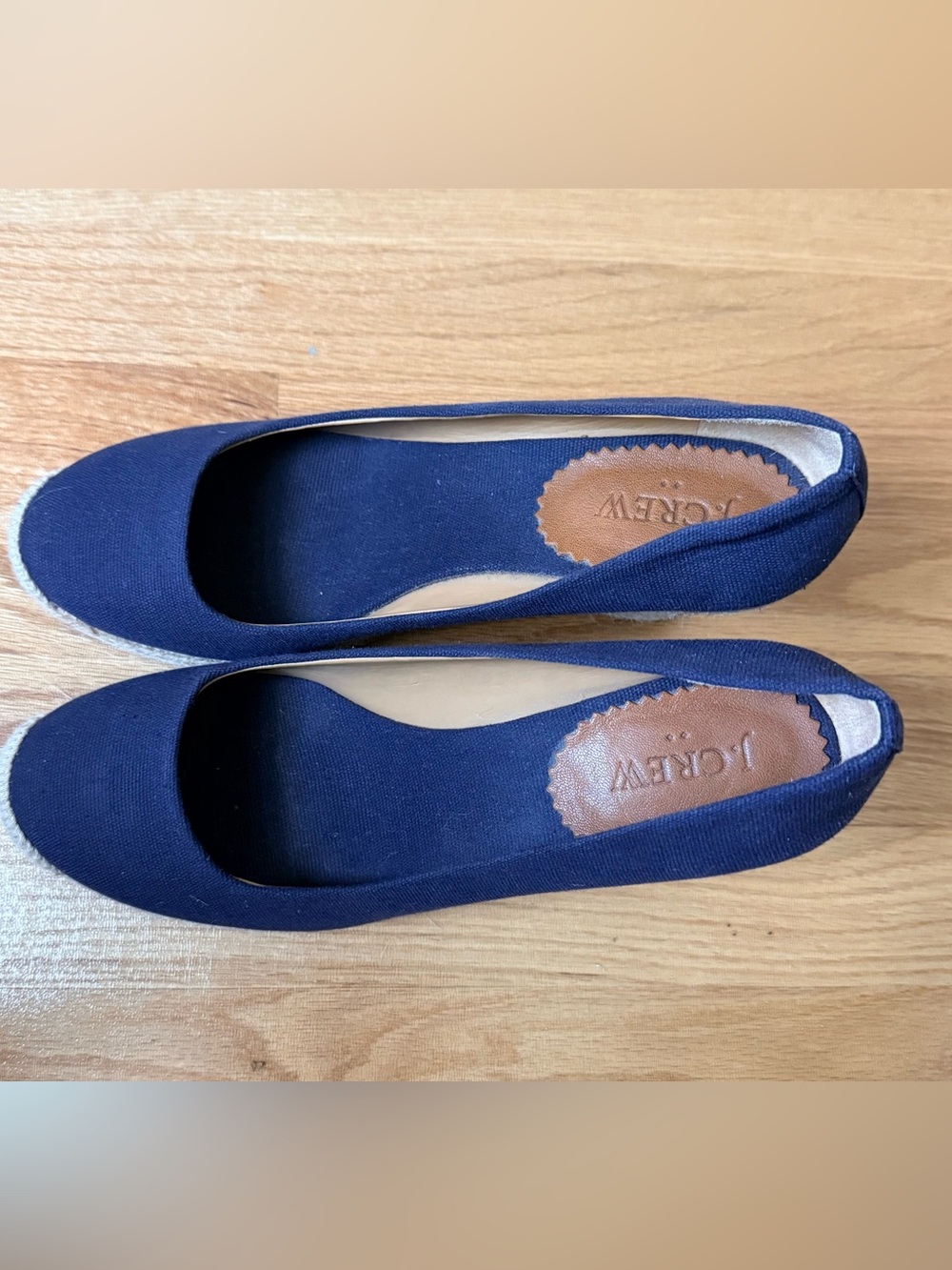 J. Crew Women’s Navy Espadrille Wedge Pumps - Picture 4 of 6